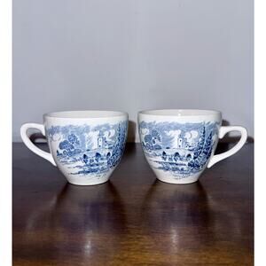 Vintage WEDGWOOD Countryside SET of 2 Teacups/ Mugs, Cottagecore Made in England